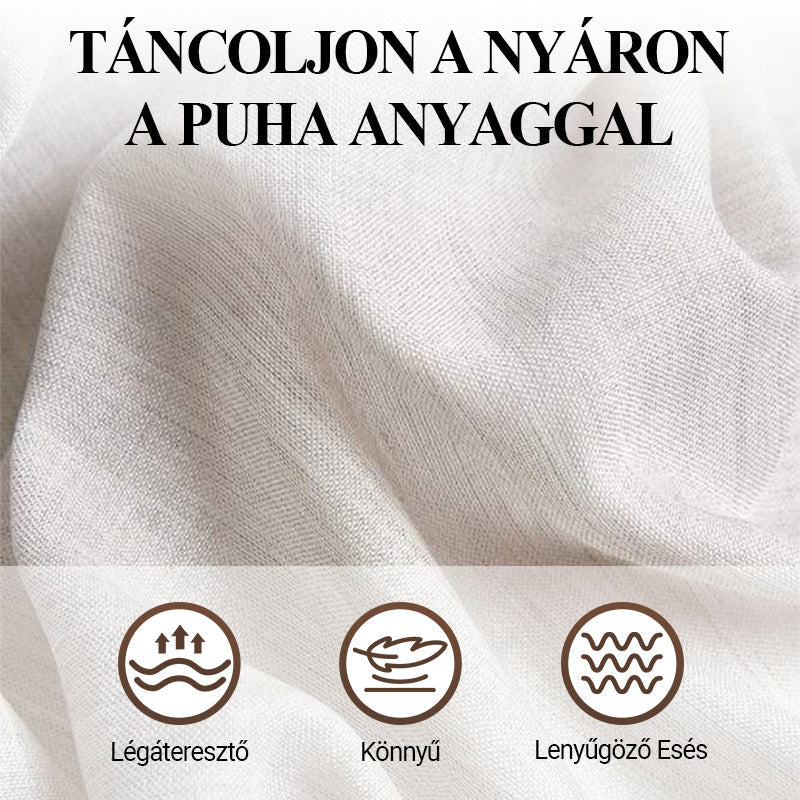 Női, két darabos megjelenésű, lebegő midi ruha